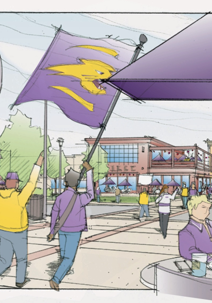 Panther District gameday illustration